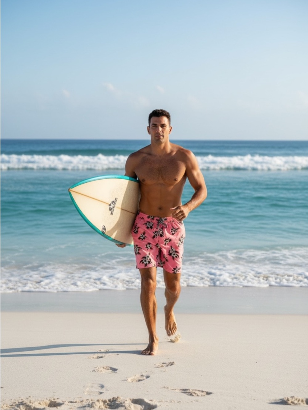 Hurley Men Toned Hibiscus Boardshorts Pink Bloom Large Swim Trunks
